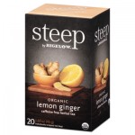 steep Tea, Lemon Ginger, 1.6 oz Tea Bag, 20/Box BTC17704