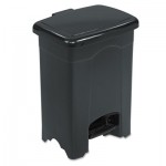 Safco Step-On Receptacle, Rectangular, Plastic, 4gal, Black SAF9710BL