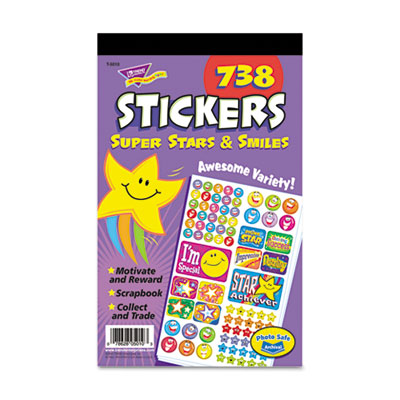 TREND Sticker Assortment Pack, Super Stars and Smiles, 738 Stickers/Pad TEPT5010