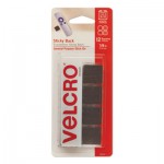 VELCRO Brand Sticky-Back Fasteners, Removable Adhesive, 0.88" x 0.88", Black, 12/Pack VEK90072