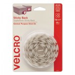 VELCRO Brand Sticky-Back Fasteners, Removable Adhesive, 0.63" dia, White, 75/Pack VEK90090