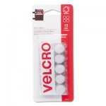 Velcro Sticky-Back Hook and Loop Dot Fasteners on Strips, 5/8 dia., White, 15 Sets/Pack VEK90070