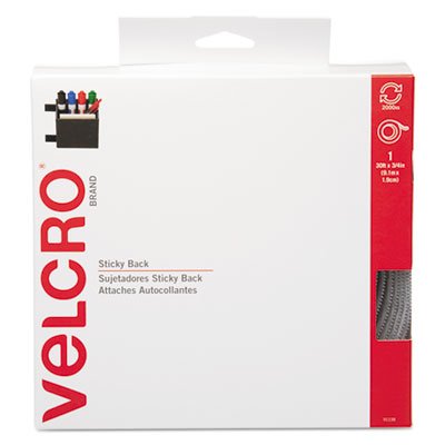 Velcro Sticky-Back Hook and Loop Fasteners in Dispenser, 3/4 Inch x 30 ft. Roll, White VEK91138