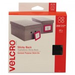 VELCRO Brand Sticky-Back Hook & Loop Fasteners, 3/4" dia., Black, 200/BX VEK91823