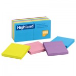 Highland Sticky Note Pads, 3 x 3, Assorted, 100 Sheets MMM6549B