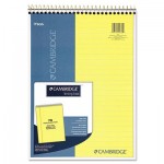 Cambridge Stiff-Back Wire Bound Notebook, Legal Rule, 8 1/2 x 11, Canary Paper, 70 Sheets MEA59880
