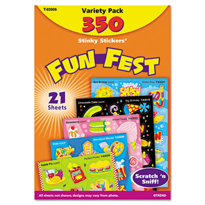 TREND Stinky Stickers Variety Pack, Mixed Shapes, 350/Pack TEPT83906