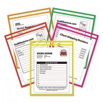 C-Line Stitched Shop Ticket Holder, Neon, Assorted 5 Colors, 75", 9 x 12, 25/BX CLI43910