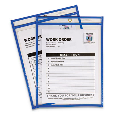 C-Line Stitched Shop Ticket Holders, Top Load, Super Heavy, Clear, 9" x 12" Inserts, 15/Box CLI43915