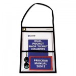 C-Line Stitched Shop Ticket Holders with 150" Strap, Clear/Black, 9 x 12, 15/BX CLI38912