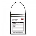 C-Line Stitched Shop Ticket Holders with 75" Strap, Clear/Black, 9 x 12, 15/BX CLI41922