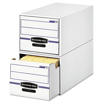 Bankers Box STOR/DRAWER File Drawer Storage Box, Legal, White/Blue, 6/Carton FEL00722