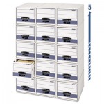 Bankers Box STOR/DRAWER Steel Plus Storage Box, Check Size, Wire, White/Blue, 12/CT FEL00302