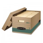 Bankers Box STOR/FILE Extra Strength Storage Box, Letter, Lift-Off Lid, Kft/Green, 12/Carton FEL1270101