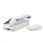 Bankers Box STOR/FILE Storage Box, Check, Flip-Top Lid, White/Blue, 12/Carton FEL00706