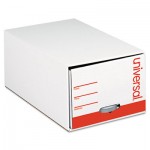 UNV85120 Storage Box Drawer Files, Letter, Fiberboard, 12" x 24" x 10", White, 6/Carton UNV85120