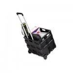 Safco Stow And Go Rolling Cart, 16-1/2 x 14-1/2 x 39, Black SAF4054BL