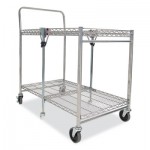 Bostitch BSAC-LG-CHROME Stowaway Folding Carts, 2 Shelves, 35w x 37.25d x 22h, Chrome, 250 lb Capacity BOSBSACLGCR