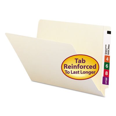 Smead Straight Cut End Tab Folders, 9 1/2 Inch Front, Legal, Manila, 100/Box SMD27110