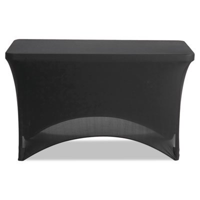 Iceberg Stretch-Fabric Table Cover, Polyester/Spandex, 24" x 48", Black ICE16511