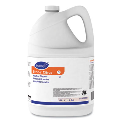 Diversey Stride Neutral Cleaner, Citrus, 1 gal, 4 Bottles/Carton DVO903904