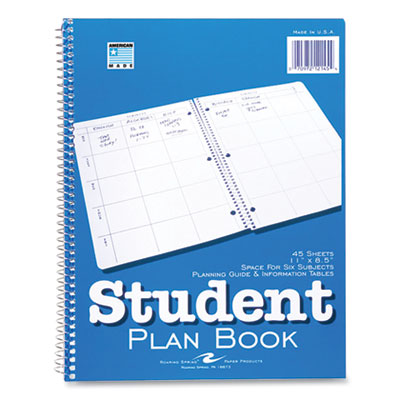 Roaring Spring 12145 Student Plan Book, 11 x 8.5, Blue/White ROA417175