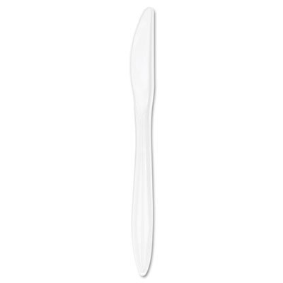 Dart Style Setter Mediumweight Plastic Knives, White, 1000/Carton DCCK6BW