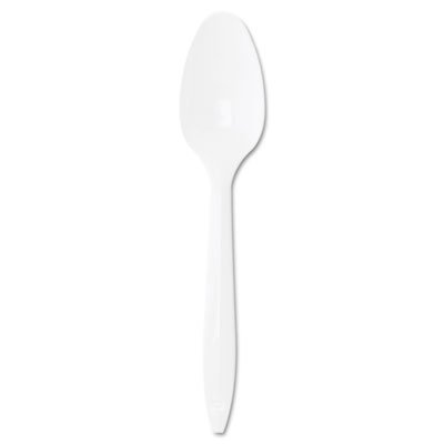 Dart Style Setter Mediumweight Plastic Teaspoons, White, 1000/Carton DCCS6BW