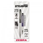 StylusPen Telescopic Ballpoint Pen/Stylus, Black Ink, Blue/Gray Barrel ZEB33602