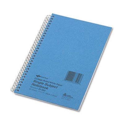 National Brand Subject Wirebound Notebook, College Rule, 5 x 7 3/4, White, 80 Sheets RED33502