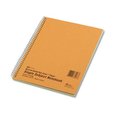National Brand Subject Wirebound Notebook, Narrow/Margin Rule, 8 x 10, Green, 80 Sheets RED33008