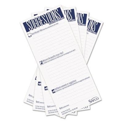 Safco Suggestion Box Cards, 3-1/2 x 8, White, 25 Cards/Pack SAF4231