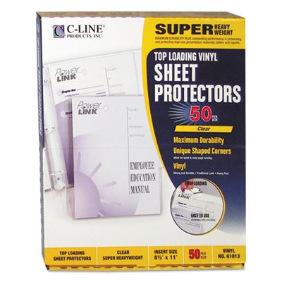 C-Line Super Heavyweight Vinyl Sheet Protector, Clear, 2", 11 x 8 1/2, 50/BX CLI61013