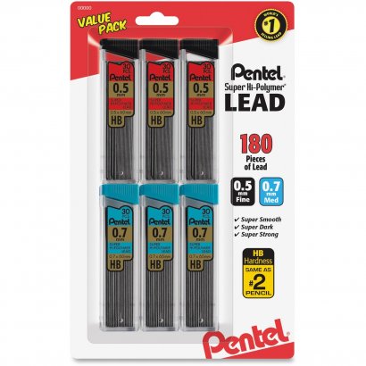 Pentel Super Hi-Polymer Lead Refills Value Pack C257BPHB6