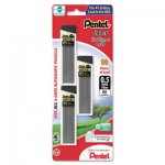 Pentel Super Hi-Polymer Lead Refills, 0.5mm, HB, Black, 30/Tube, 3 Tubes/Pack PENC25BPHB3K6