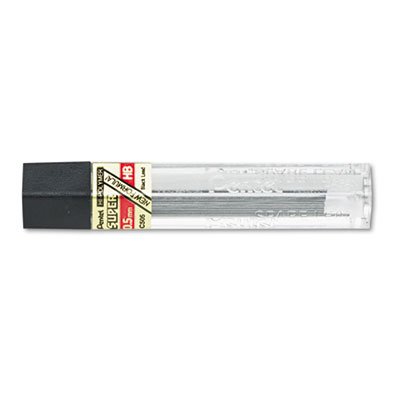 Pentel Super Hi-Polymer Lead Refills, 0.5mm, HB, Black, 12 Leads/Tube PENC505HB