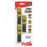 Pentel Super Hi-Polymer Lead Refills, 0.9 mm, HB, Black, 30/Tube, 3 Tubes/Pack PENC29BPHB3