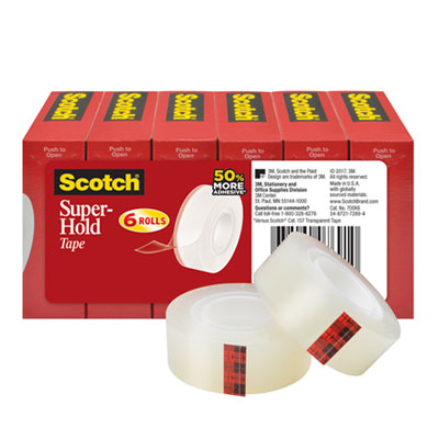Scotch 700K10 Super-Hold Tape Refill, 1" Core, 0.75" x 27.77 yds, Crystal Clear, 10 Rolls/Pack MMM24364767