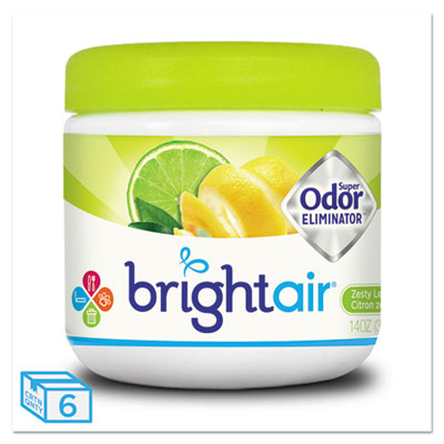 BRIGHT ir Super Odor Eliminator, Zesty Lemon and Lime, 14 oz, 6/Carton BRI900248