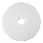 3M Super Polish Floor Pad 4100, 20" Diameter, White, 5/Carton MMM08484