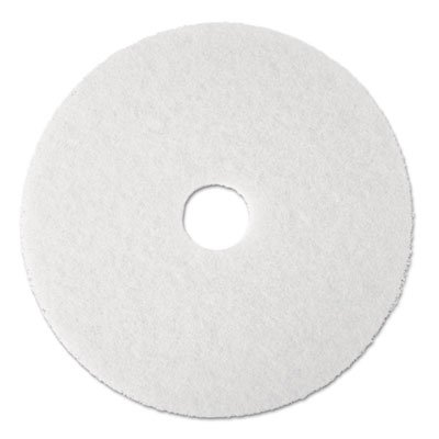 3M Super Polish Floor Pad 4100, 17", White, 5/Carton MMM08481