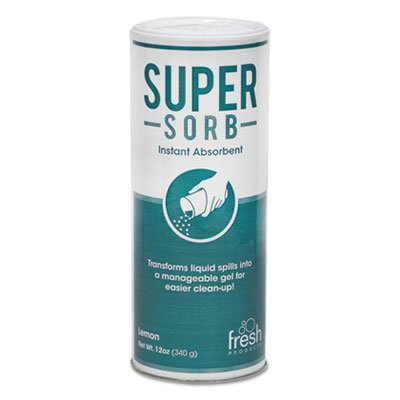 FRS 6-14-SS Super-Sorb Liquid Spill Absorbent, Powder, Lemon-Scent, 12 oz. Shaker Can, 6/Box FRS614SSBX