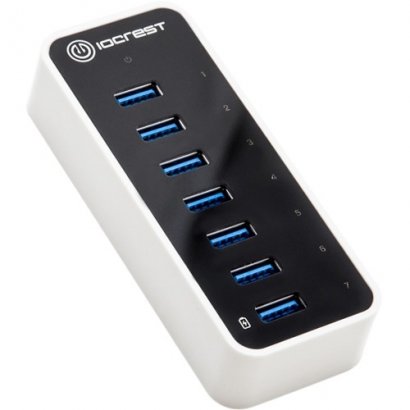 SYBA Multimedia Super Speed IO Crest 7-Port USB 3.0 Hub with AC Power Adapter SY-HUB20152