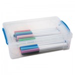 Advantus Super Stacker Large Pencil Box, 9 x 5 1/2 x 2 5/8, Clear AVT37539