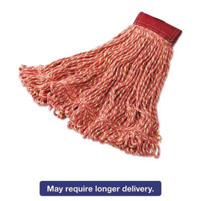 RCP D253 RED Super Stitch Blend Mop Heads, Cotton/Synthetic, Red, Large RCPD253RED