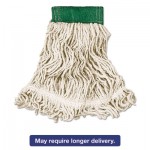 RCP D252 WHI Super Stitch Looped-End Wet Mop Head, Cotton/Synthetic, Medium, Green/White RCPD252WHI