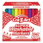 Cra-Z-Art Super Washable Markers, Broad Bullet Tip, Assorted Colors, 40/Set CZA740106