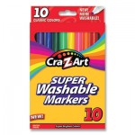 Cra-Z-Art Super Washable Markers, Fine Bullet Tip, Assorted Colors, 10/Set CZA1016148