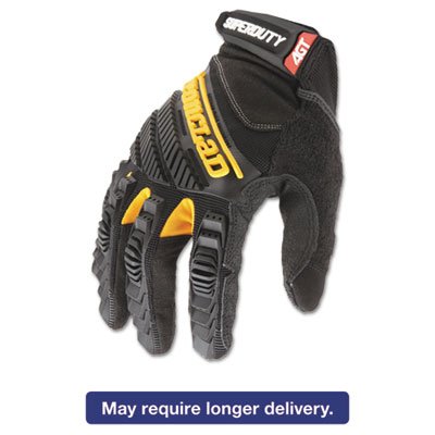 SuperDuty Gloves, Large, Black/Yellow, 1 Pair IRNSDG204L