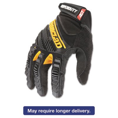 SuperDuty Gloves, Medium, Black/Yellow, 1 Pair IRNSDG203M